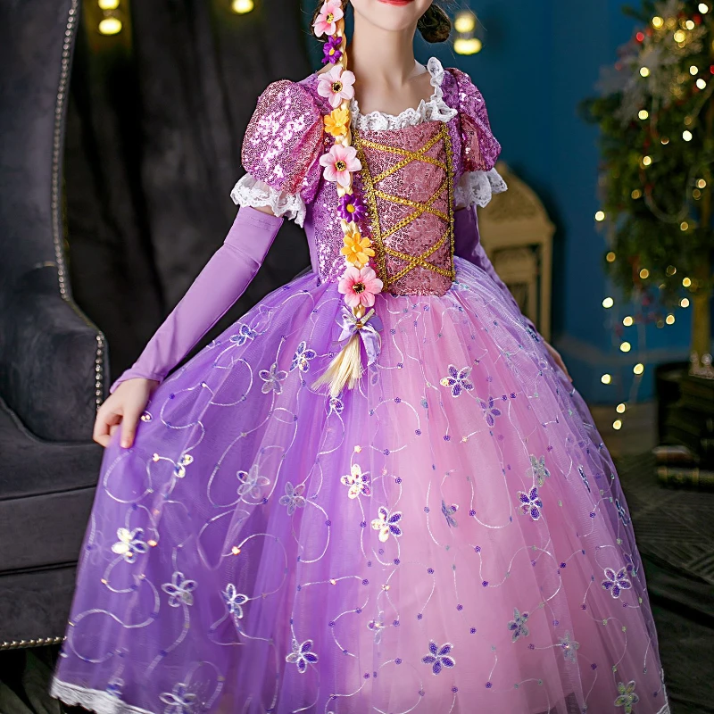 Girls Dress Elegant Party Evening Princess Dresses Costume Cosplay Robe Purple for Christmas Outfits Snow Clothes 4-10T Children
Girls Dress Elegant Party Evening Princess Dresses Costume Cosplay Robe Purple for Christmas Outfits Snow Clothes 4-10T Children