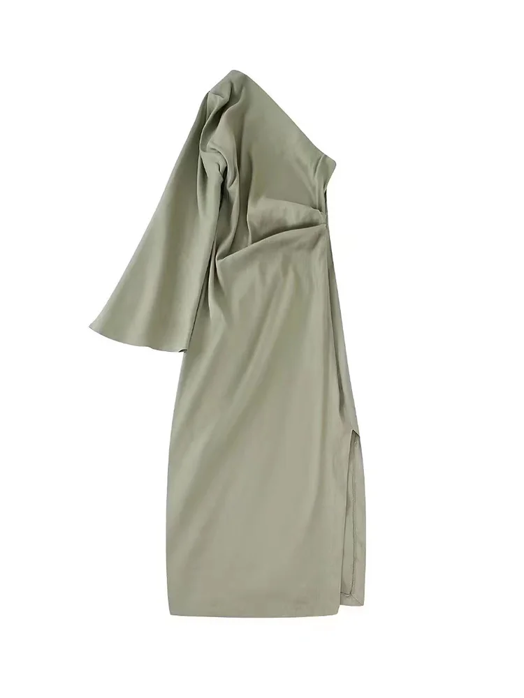 ZAA Summer 2022 New Women's Fashion Vintage Casual Ruffle Slit Flax Blend Asymmetrical Slit Lndividuality Long-sleeved Dress
ZAA Summer 2022 New Women's Fashion Vintage Casual Ruffle Slit Flax Blend Asymmetrical Slit Lndividuality Long-sleeved Dress