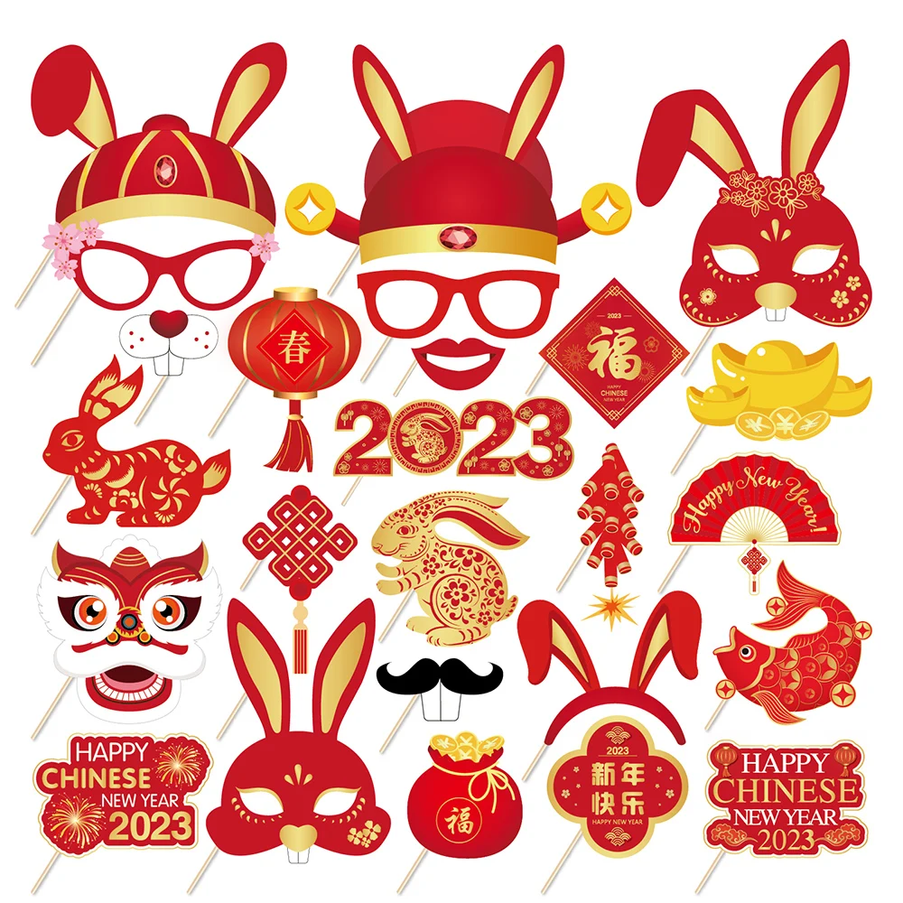 25pcs Red Rabbit Happy 2023 Chinese New Year Party Photo Booth Props New Year Photobooth Props Baby Shower Party Decorations
25pcs Red Rabbit Happy 2023 Chinese New Year Party Photo Booth Props New Year Photobooth Props Baby Shower Party Decorations