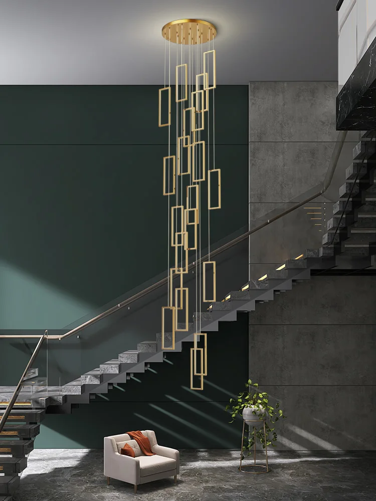 Stair chandelier modern minimalist villa all copper living room lighting creative restaurant rotating duplex floor chandelier
Stair chandelier modern minimalist villa all copper living room lighting creative restaurant rotating duplex floor chandelier