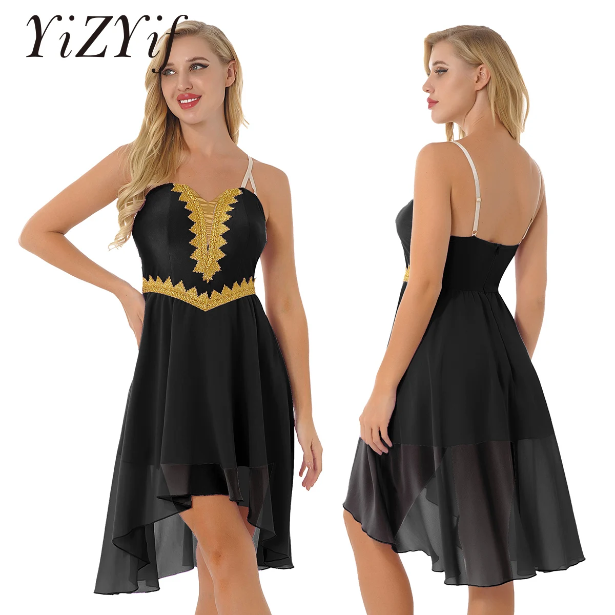 Womens Glitter Braided Trim Lyrical Dance Dress Adjustable Straps Asymmetrical Hem Ballet Dance Dress Modern Ballroom Dancewear
Womens Glitter Braided Trim Lyrical Dance Dress Adjustable Straps Asymmetrical Hem Ballet Dance Dress Modern Ballroom Dancewear