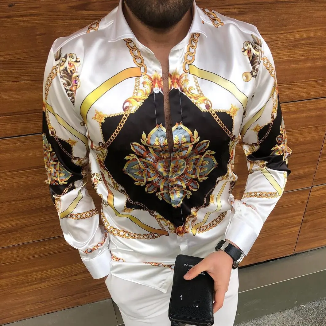 2022 New Punk Style Men's Silk Satin Digital Printing Shirts Male Slim Fit Long Sleeve Flower Print Casual Party Shirt Tops
2022 New Punk Style Men's Silk Satin Digital Printing Shirts Male Slim Fit Long Sleeve Flower Print Casual Party Shirt Tops