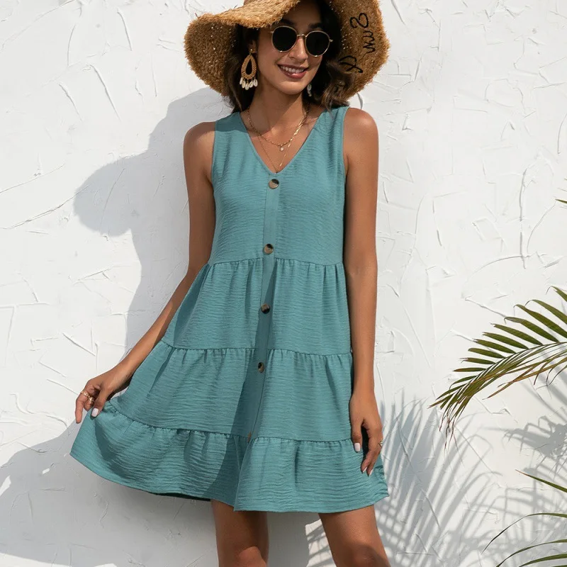 Women‘s Summer New Dress 2022 Casual Loose V-Neck Sleeveless Vest Pullover Tata Skirt Female Fashion Skirts Beige Black Dresses
Women‘s Summer New Dress 2022 Casual Loose V-Neck Sleeveless Vest Pullover Tata Skirt Female Fashion Skirts Beige Black Dresses