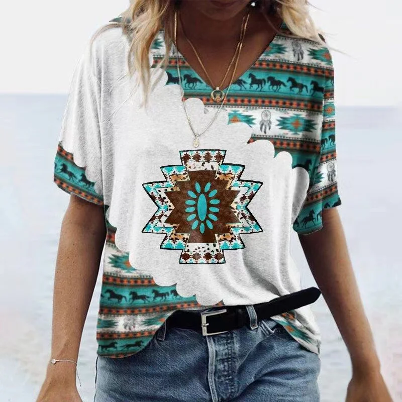 Street T-shirt Women Ethnic Style Tee Summer Short Sleeve Harajuku Print Shirt Clothing Casual Female Retro Oversized T-Shirts
Street T-shirt Women Ethnic Style Tee Summer Short Sleeve Harajuku Print Shirt Clothing Casual Female Retro Oversized T-Shirts