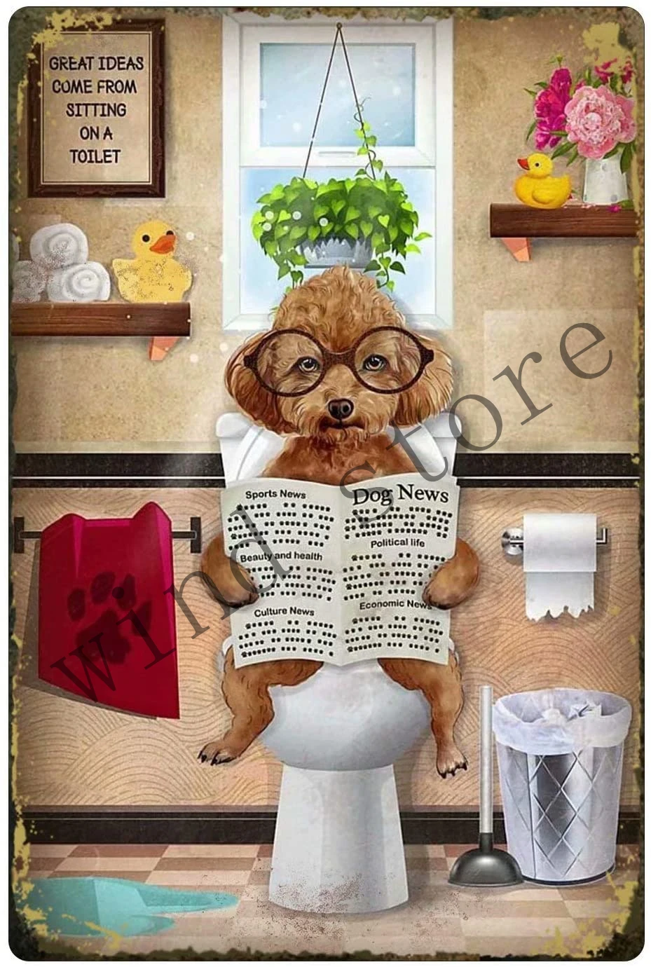 Funny Animal Dachshund Dog Aluminum Metal Sign,Sitting on A Toilet,Retro Wall Decor for Home Restroom Bar Cafe Pub Outdoor
Funny Animal Dachshund Dog Aluminum Metal Sign,Sitting on A Toilet,Retro Wall Decor for Home Restroom Bar Cafe Pub Outdoor