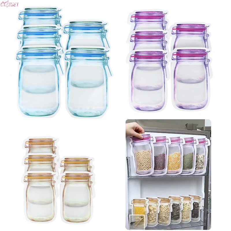 5/10pcs Reusable Mason Jar Bottles Bags Stand-Up Food Storage Snack Candy Bags Zipper Bag Portable Kitchen Organizer Sealed Bag
5/10pcs Reusable Mason Jar Bottles Bags Stand-Up Food Storage Snack Candy Bags Zipper Bag Portable Kitchen Organizer Sealed Bag