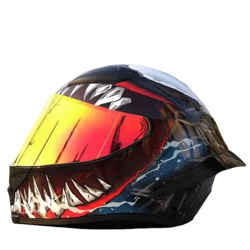 New arrival Venom Helmet Full Face Motorcycle Single Lens Racing Helmet With Big Spoiler Gold Visor Safety Hat
New arrival Venom Helmet Full Face Motorcycle Single Lens Racing Helmet With Big Spoiler Gold Visor Safety Hat