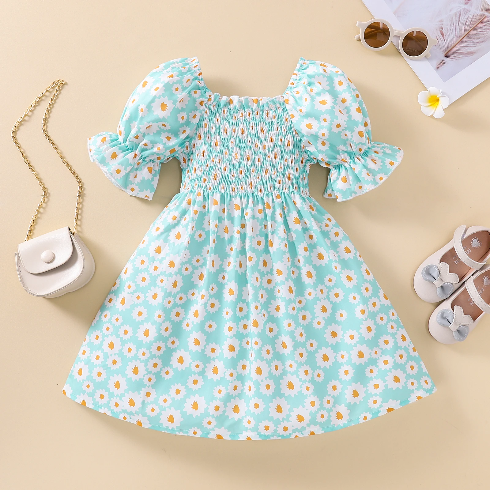 2-7Y Summer Toddler Kid Girls Dress Floral Print Puff Sleeve Dresses For Girls Holiday Vacation Costumes d01
2-7Y Summer Toddler Kid Girls Dress Floral Print Puff Sleeve Dresses For Girls Holiday Vacation Costumes d01