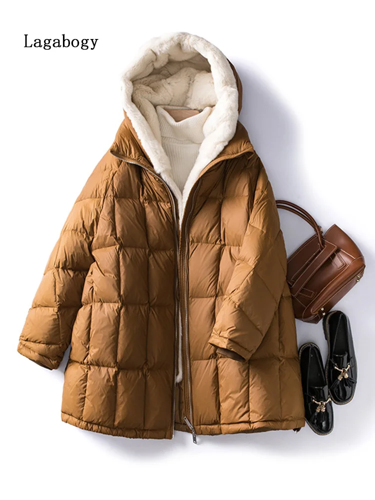Lagabogy 2022 Winter Women 90% White Duck Down Jacket Detachable Mink Fur Liner Puffer Parka Female Loose Thick Hooded Snow Coat
Lagabogy 2022 Winter Women 90% White Duck Down Jacket Detachable Mink Fur Liner Puffer Parka Female Loose Thick Hooded Snow Coat