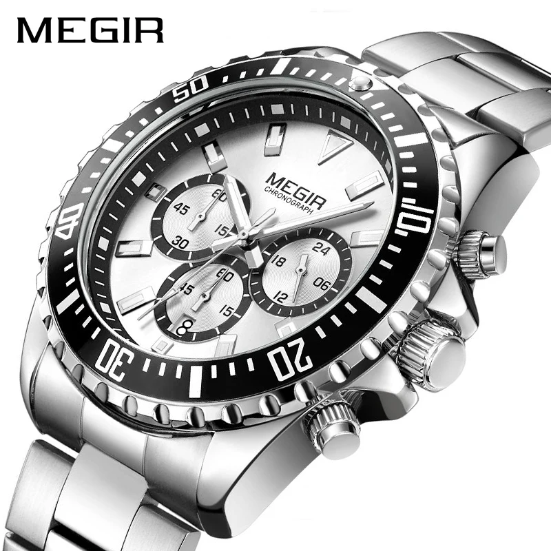 MEGIR Brand Business Quartz Watch Men Relogio Masculino Stainless Steel Army Military Watches Chronograph Wrist Watch Clock 2064
MEGIR Brand Business Quartz Watch Men Relogio Masculino Stainless Steel Army Military Watches Chronograph Wrist Watch Clock 2064