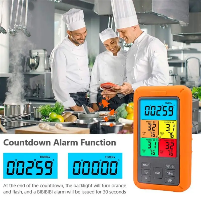 Color Screen Wireless Barbecue Thermometer Four-pin Digital Display Barbecue Food Thermometer Kitchen Oven Thermometer BBQ Tools
Color Screen Wireless Barbecue Thermometer Four-pin Digital Display Barbecue Food Thermometer Kitchen Oven Thermometer BBQ Tools