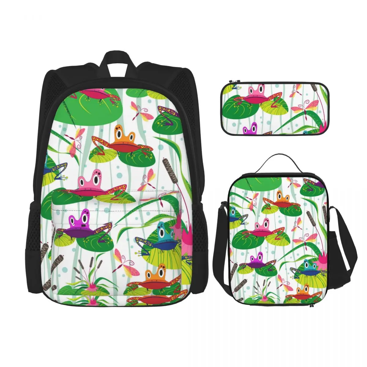 Funny Cartoon Frogs Sitting On Leaves School Bag Set for Teenagers Girls Boys Student Travel Book Bag Kids Mochila
Funny Cartoon Frogs Sitting On Leaves School Bag Set for Teenagers Girls Boys Student Travel Book Bag Kids Mochila