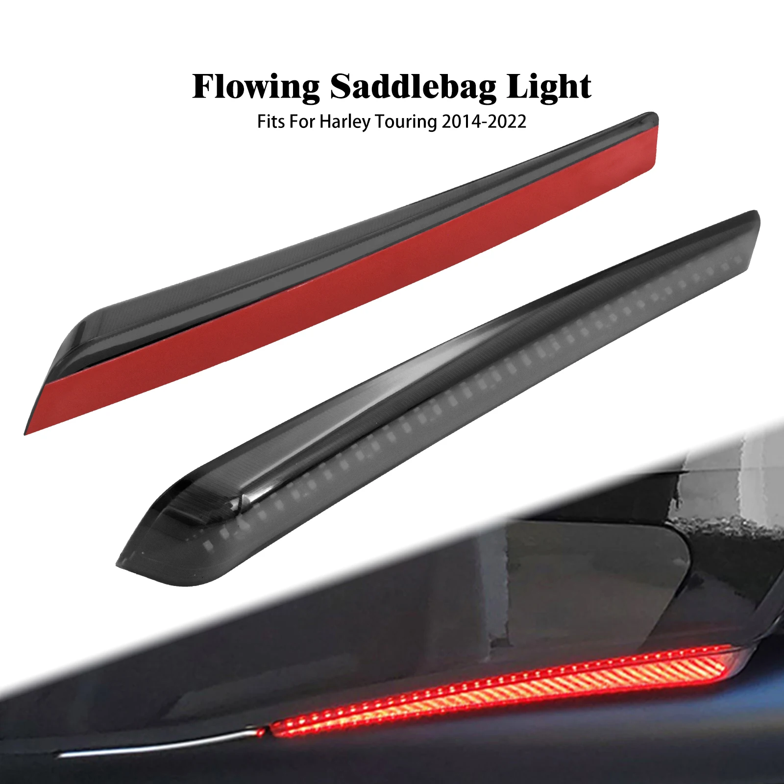 Motorcycle Smoke Flowing LED Saddlebag Extended Light Rear Turn Signal Brake Run Lamp For Harley Touring Road King FLHT 2014-UP
Motorcycle Smoke Flowing LED Saddlebag Extended Light Rear Turn Signal Brake Run Lamp For Harley Touring Road King FLHT 2014-UP