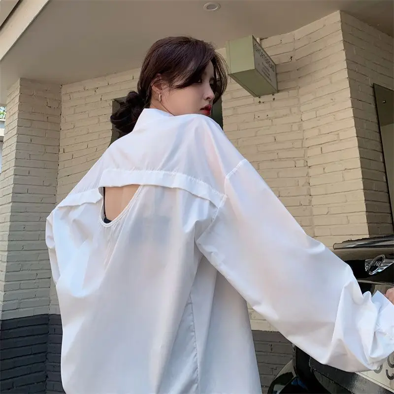 Deeptown Women's White Shirt Korean Style Oversize Long Sleeve Top Hollow Out Button Up Ladies Blouse Summer 2023 Femle Cardigan
Deeptown Women's White Shirt Korean Style Oversize Long Sleeve Top Hollow Out Button Up Ladies Blouse Summer 2023 Femle Cardigan
