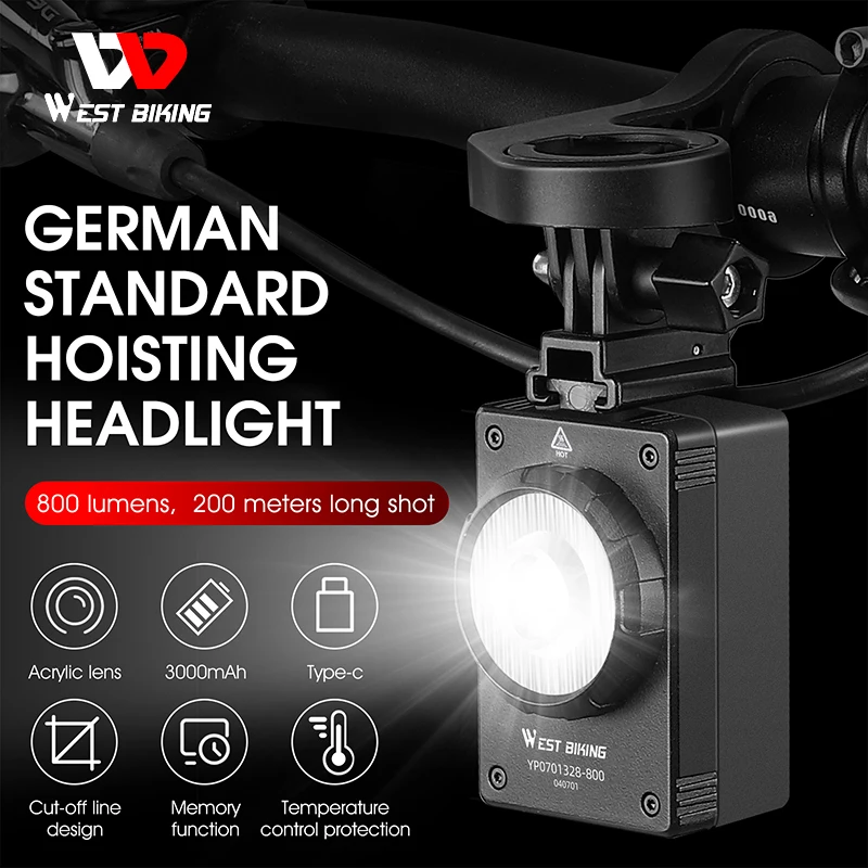 WEST BIKING Bike Light Hoisting Headlight With Multifunctional Holder For Garmin Bryton Computer USB Recharge 800LM Flashlight
WEST BIKING Bike Light Hoisting Headlight With Multifunctional Holder For Garmin Bryton Computer USB Recharge 800LM Flashlight
