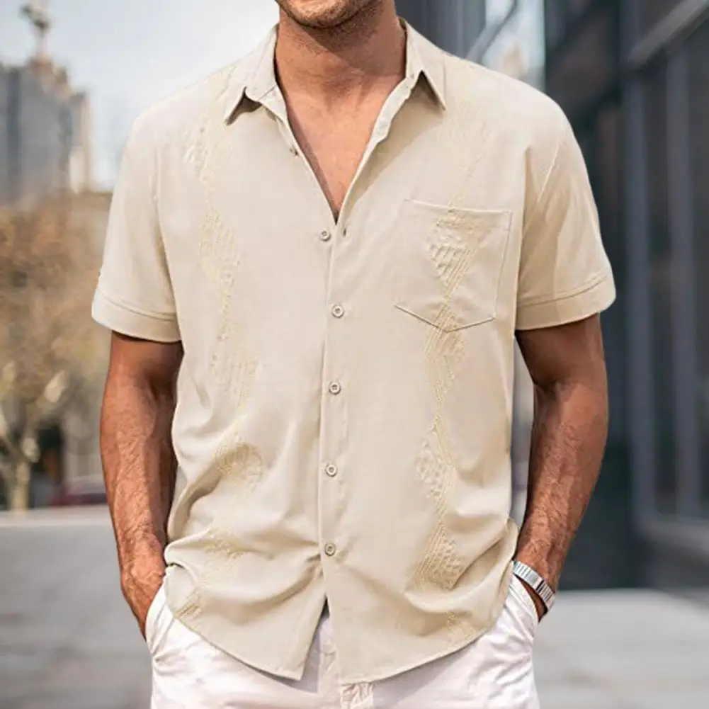 Cozy Lapel Shirt Comfortable Male Summer Shirt Short Sleeves Top Blouse Office Casual Solid Shirt Streetwear
Cozy Lapel Shirt Comfortable Male Summer Shirt Short Sleeves Top Blouse Office Casual Solid Shirt Streetwear