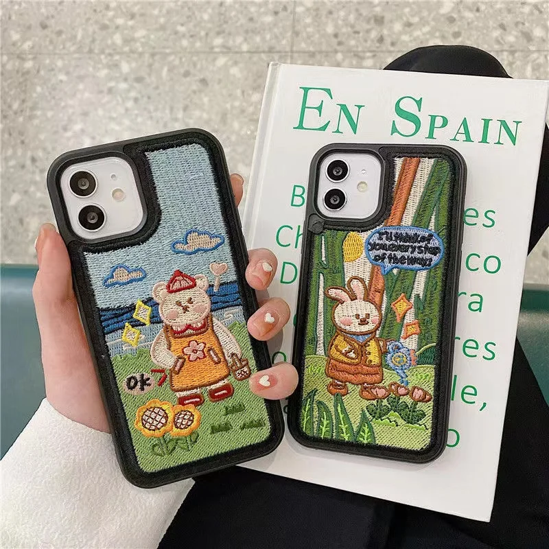 Soft Silk Embroidery Phone Case For iPhone 13 11 12 Pro Max 7 8 X XS Max XR SE2 Cartoon Shockproof Mobile Phone Bag Case Cover
Soft Silk Embroidery Phone Case For iPhone 13 11 12 Pro Max 7 8 X XS Max XR SE2 Cartoon Shockproof Mobile Phone Bag Case Cover