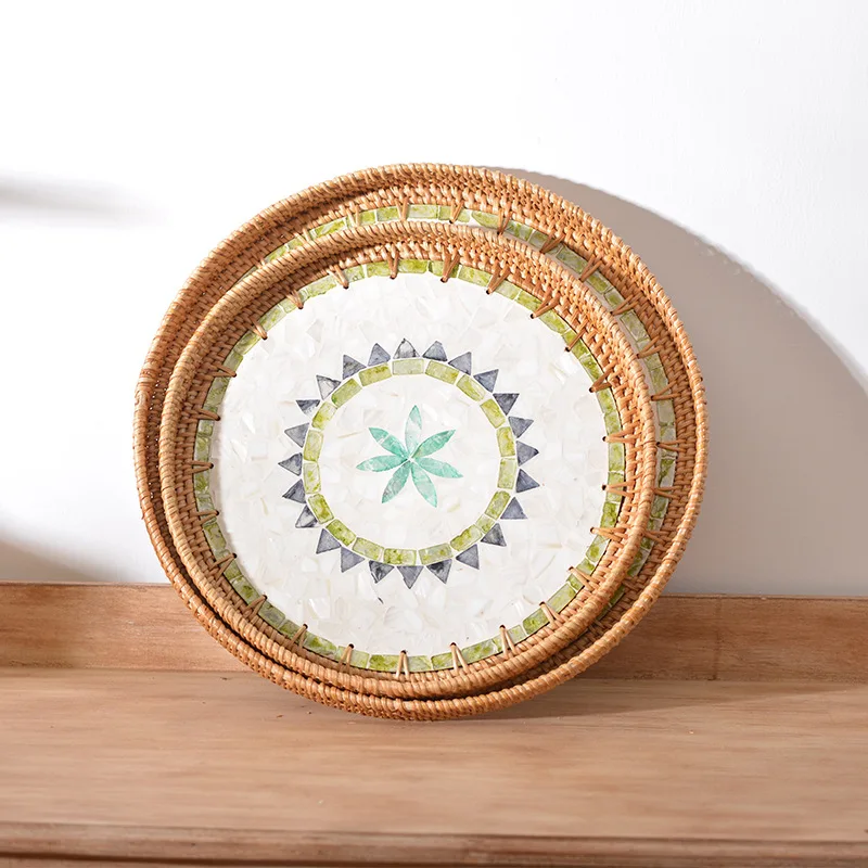 Autumn Woven Fruit Rattan Basket Cake Coffee Bohemian Round Shell Compote Home Organizer Storage Basket for Room Decoration
Autumn Woven Fruit Rattan Basket Cake Coffee Bohemian Round Shell Compote Home Organizer Storage Basket for Room Decoration