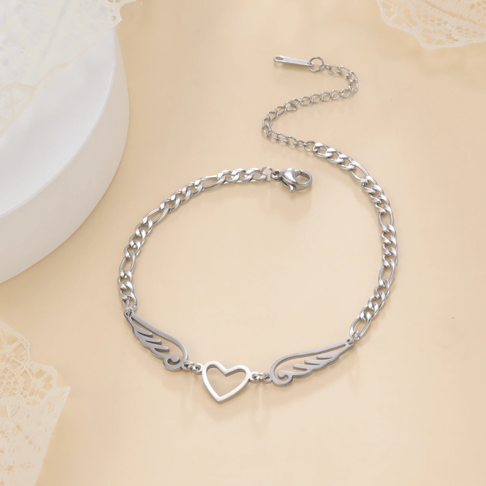 Lucktune Heart Charm Women Anklets Stainless Steel Anklet Angel Wings Pendant Leg Chain Summer Accessories Jewelry 2022 Gifts
Lucktune Heart Charm Women Anklets Stainless Steel Anklet Angel Wings Pendant Leg Chain Summer Accessories Jewelry 2022 Gifts