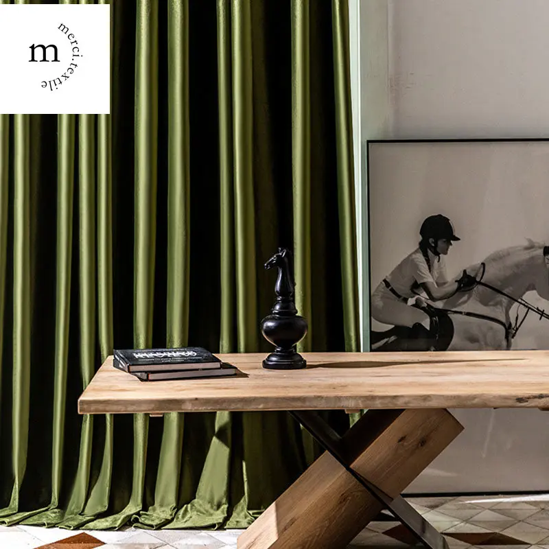 Modern Velvet Shading Curtains for Living Room Bedroom Dining Hall Luxury Green Dutch Solid Color Window Drapes Custom Size
Modern Velvet Shading Curtains for Living Room Bedroom Dining Hall Luxury Green Dutch Solid Color Window Drapes Custom Size