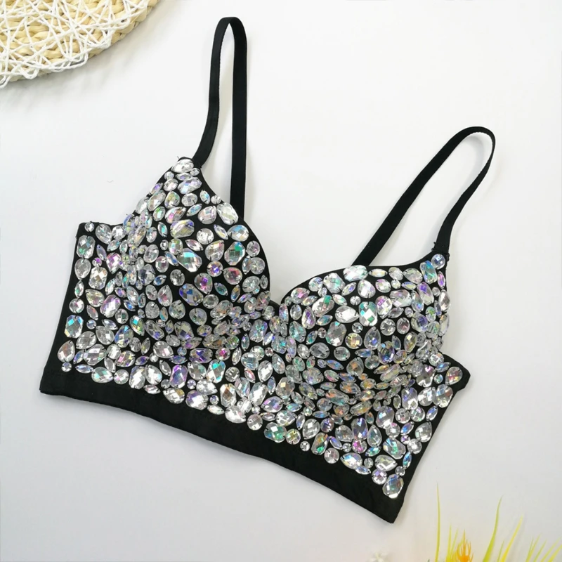 U2JF Women Sexy V-Neck Rhinestone Bustier Bra Glitter Colored Diamond Gemstone Push Up Corset Camisole Rave Festival Spaghetti
U2JF Women Sexy V-Neck Rhinestone Bustier Bra Glitter Colored Diamond Gemstone Push Up Corset Camisole Rave Festival Spaghetti
