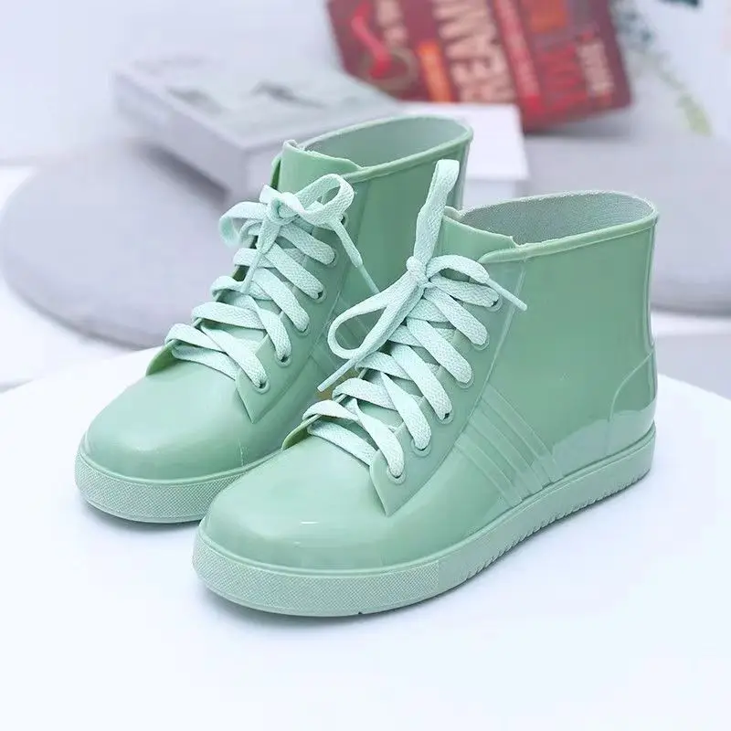 Women's Four Seasons Short Top Rain Shoes Soft Bottom Non Slip Waterproof Fashionable Jelly Low Cut Lace Up Rain Shoes Work Shoe
Women's Four Seasons Short Top Rain Shoes Soft Bottom Non Slip Waterproof Fashionable Jelly Low Cut Lace Up Rain Shoes Work Shoe