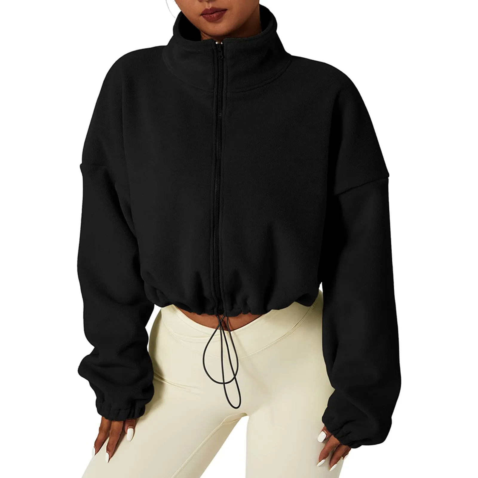 Women Zipper Turtleneck Crop Top Coats Loose Long Sleeves Thickened Warm Jackets Laides Soid Color Slim Fit Casual Sports Coats
Women Zipper Turtleneck Crop Top Coats Loose Long Sleeves Thickened Warm Jackets Laides Soid Color Slim Fit Casual Sports Coats