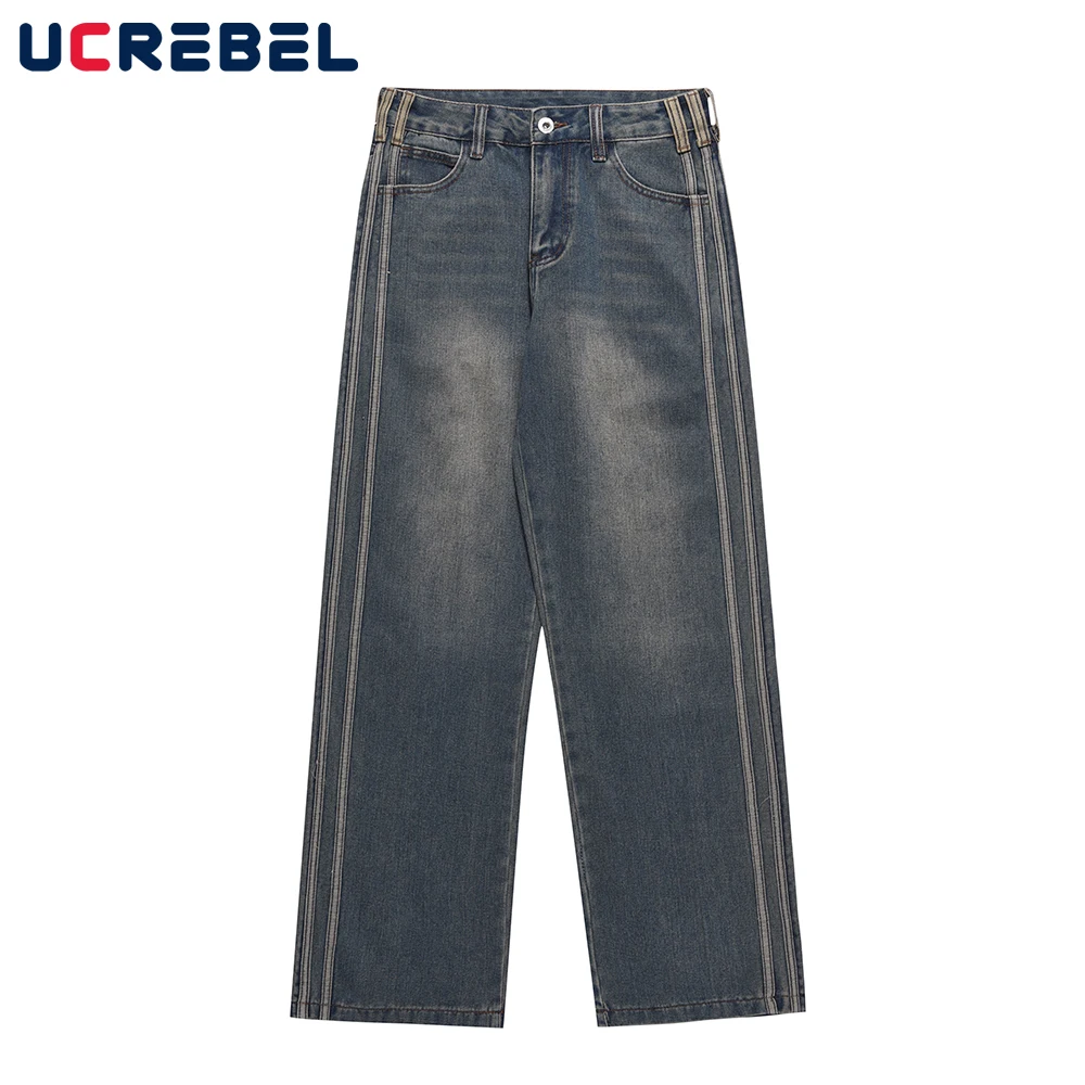 Retro Washed Side-Striped Straight-leg Jeans Mens High Street Loose Wide Leg Pants Casual Denim Pants Men
Retro Washed Side-Striped Straight-leg Jeans Mens High Street Loose Wide Leg Pants Casual Denim Pants Men