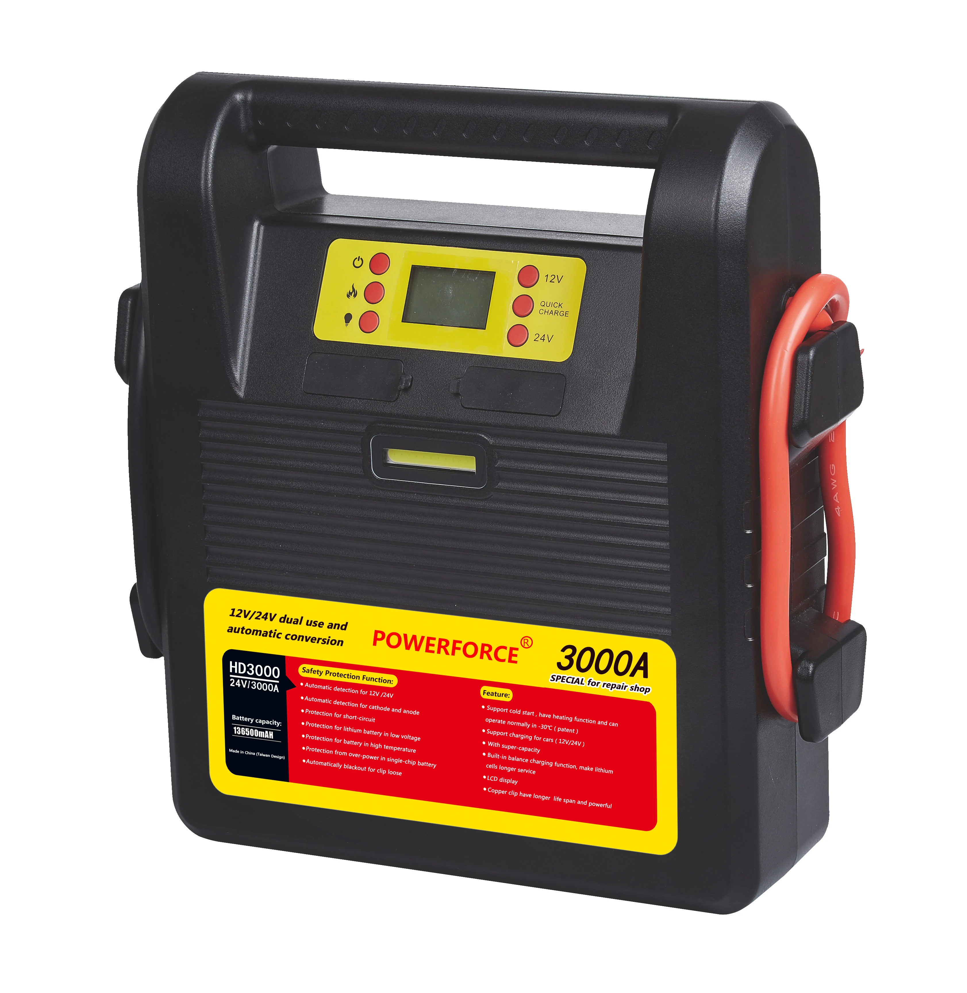 

HD 3000 Heavy duty power station jump starter 68000 mAh 3000 A power bank Powerforce car booster