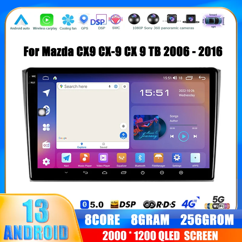 For Mazda CX9 CX-9 CX 9 TB 2006 - 2016 Car Multimedia Player Radio Wireless Carplay Intelligent System Android Auto Navigation
For Mazda CX9 CX-9 CX 9 TB 2006 - 2016 Car Multimedia Player Radio Wireless Carplay Intelligent System Android Auto Navigation