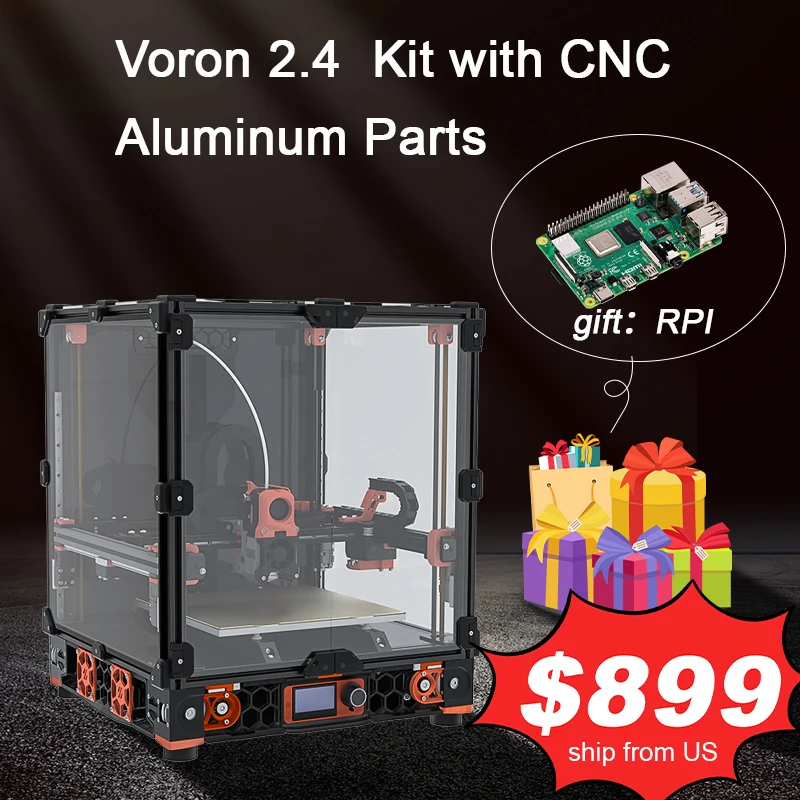 

Toaiot Voron 2.4 CoreXY Full Kit 350x350x350mm with CNC Aluminium Parts and Raspberry Pie RPI 3D Printer include Printed Parts