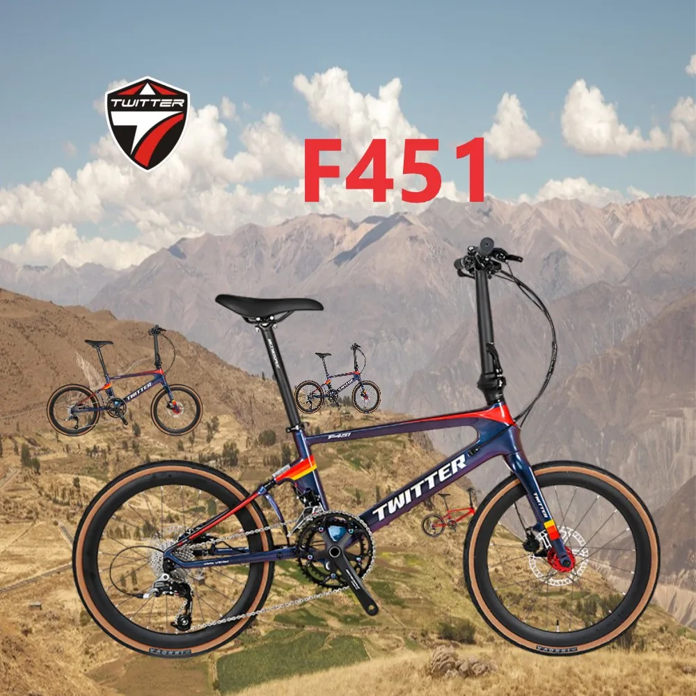 2022 TWITTER New Holographic F451 RIVAL S700-22S Hydraulic Disc Brake T1000 Carbon Fiber Folding Bike bycicle for boys bicicleta
2022 TWITTER New Holographic F451 RIVAL S700-22S Hydraulic Disc Brake T1000 Carbon Fiber Folding Bike bycicle for boys bicicleta
