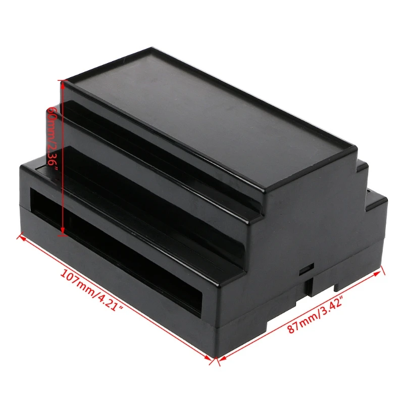 

107*87*59mm Black/White Plastic Din Rail Junction Box Electronic Equipment new