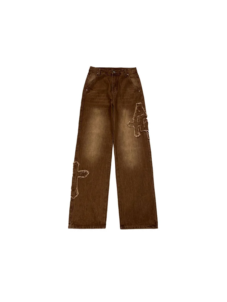 Brown Vintage Baggy Jeans Women 90s Streetwear Collage Wide Leg Cargo Pants High Waist Straight Denim Trousers
Brown Vintage Baggy Jeans Women 90s Streetwear Collage Wide Leg Cargo Pants High Waist Straight Denim Trousers