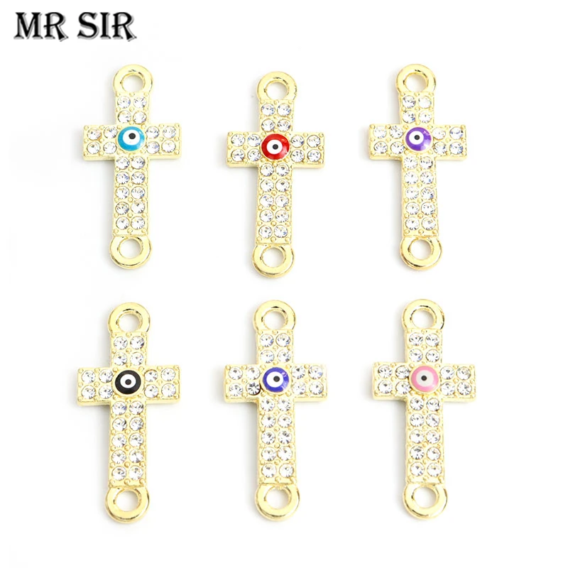 10pcs Cross Turkish Evil Eye Enamel Charms Connectors Inlaid Rhinestone Crystal Pendants Lucky Jewelry DIY Necklaces Accessories
10pcs Cross Turkish Evil Eye Enamel Charms Connectors Inlaid Rhinestone Crystal Pendants Lucky Jewelry DIY Necklaces Accessories
