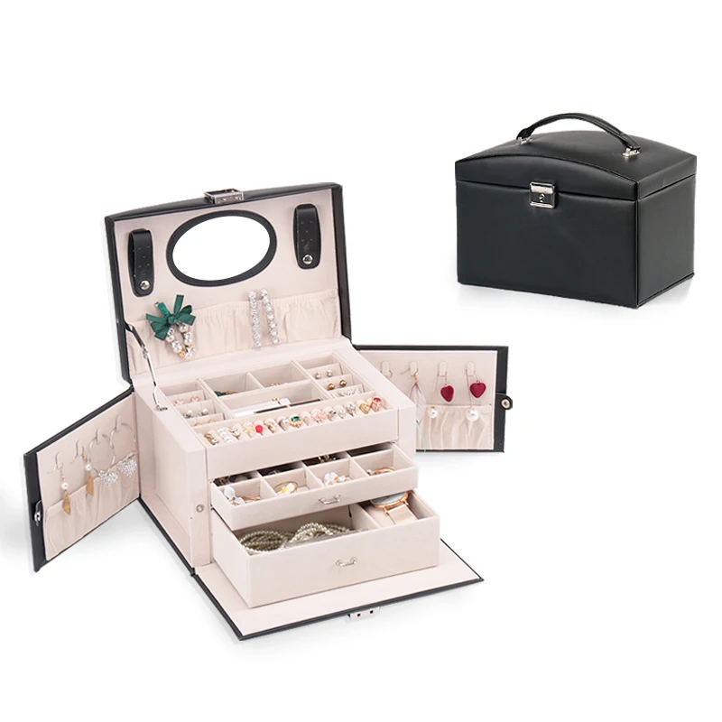 New Leather Jewelry Box Gift Box for Jewelry Packaging Display Large Women Makeup Case Luxury Earring Ear Nail Jewelry Storage
New Leather Jewelry Box Gift Box for Jewelry Packaging Display Large Women Makeup Case Luxury Earring Ear Nail Jewelry Storage