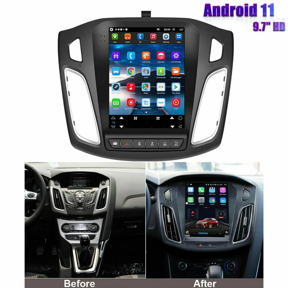 Автомагнитола 2DIN, 9,7 дюйма, Android 11, GPS, Wi-Fi, BT, для Ford Focus 2012-2018, сенсорный экран в стиле Тесла, мультимедийный плеер
Автомагнитола 2DIN, 9,7 дюйма, Android 11, GPS, Wi-Fi, BT, для Ford Focus 2012-2018, сенсорный экран в стиле Тесла, мультимедийный плеер