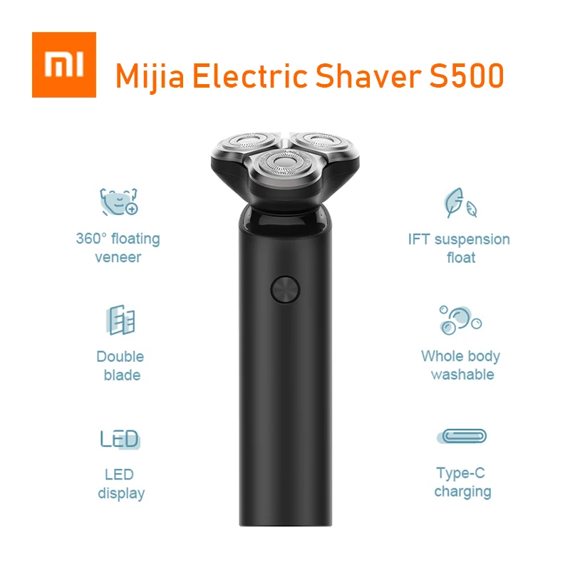 Оригинальная электробритва Xiaomi Mijia S500 с 3 гибкими головками для сухого и влажного бритья
Оригинальная электробритва Xiaomi Mijia S500 с 3 гибкими головками для сухого и влажного бритья