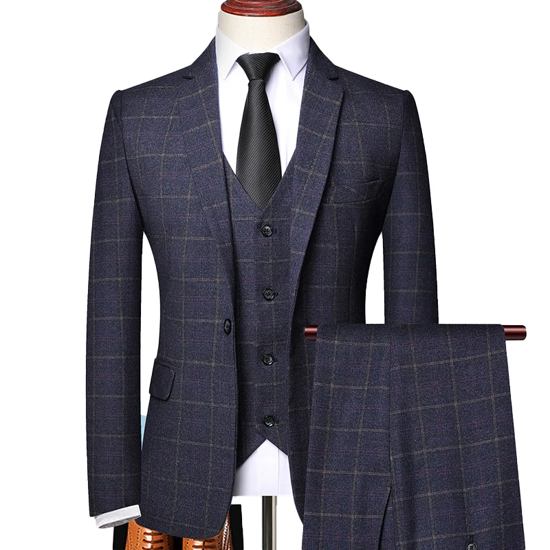 ( Blazer + Vest + Pants ) High-end Brand Fashion Plaid Men's Formal Business Suit 3pec Groom Wedding Dress Tuxedo Casual Suit
( Blazer + Vest + Pants ) High-end Brand Fashion Plaid Men's Formal Business Suit 3pec Groom Wedding Dress Tuxedo Casual Suit