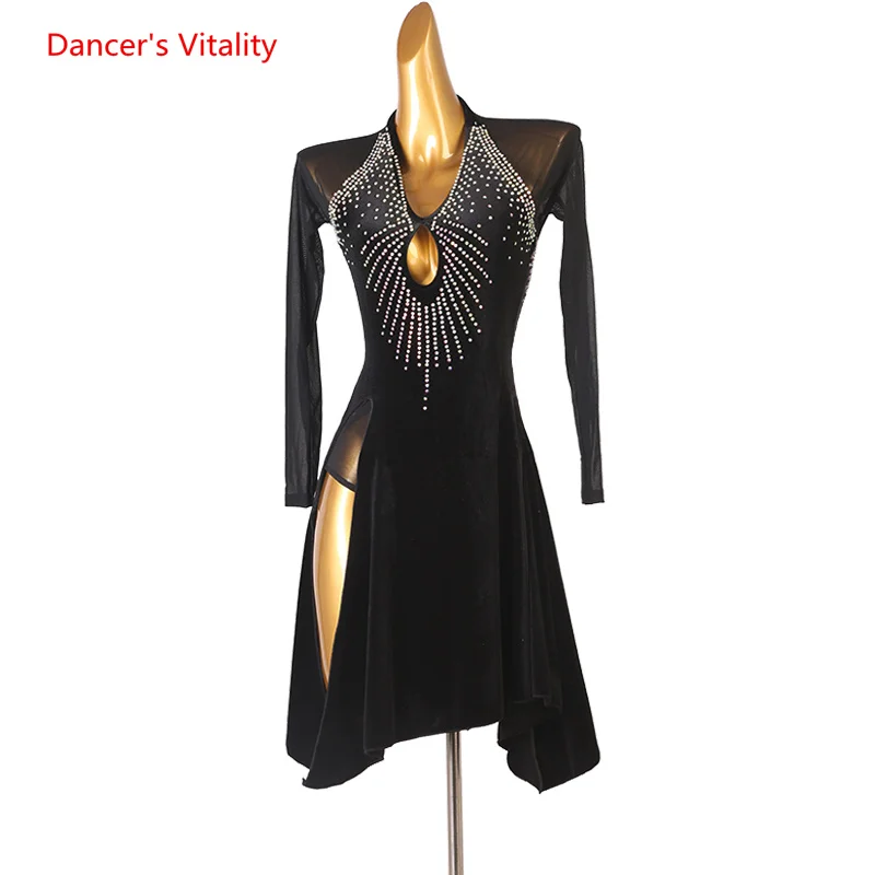 Women Latin Dance Costume Dress Cusomzied Latin Dance Compeititon Adult Children Gauze Long Sleeves Chacha Rumba Clothes Outfit
Women Latin Dance Costume Dress Cusomzied Latin Dance Compeititon Adult Children Gauze Long Sleeves Chacha Rumba Clothes Outfit