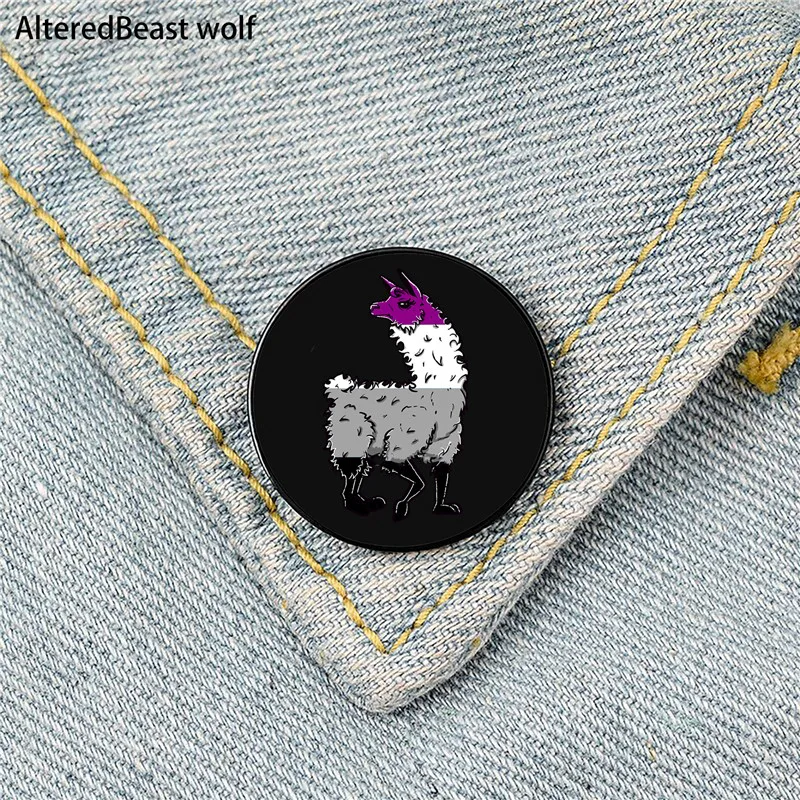 Asexual Flag Llama Printed Pin Custom Funny Brooches Shirt Lapel Bag Cute Badge Cartoon enamel pins for Lover Girl Friends
Asexual Flag Llama Printed Pin Custom Funny Brooches Shirt Lapel Bag Cute Badge Cartoon enamel pins for Lover Girl Friends