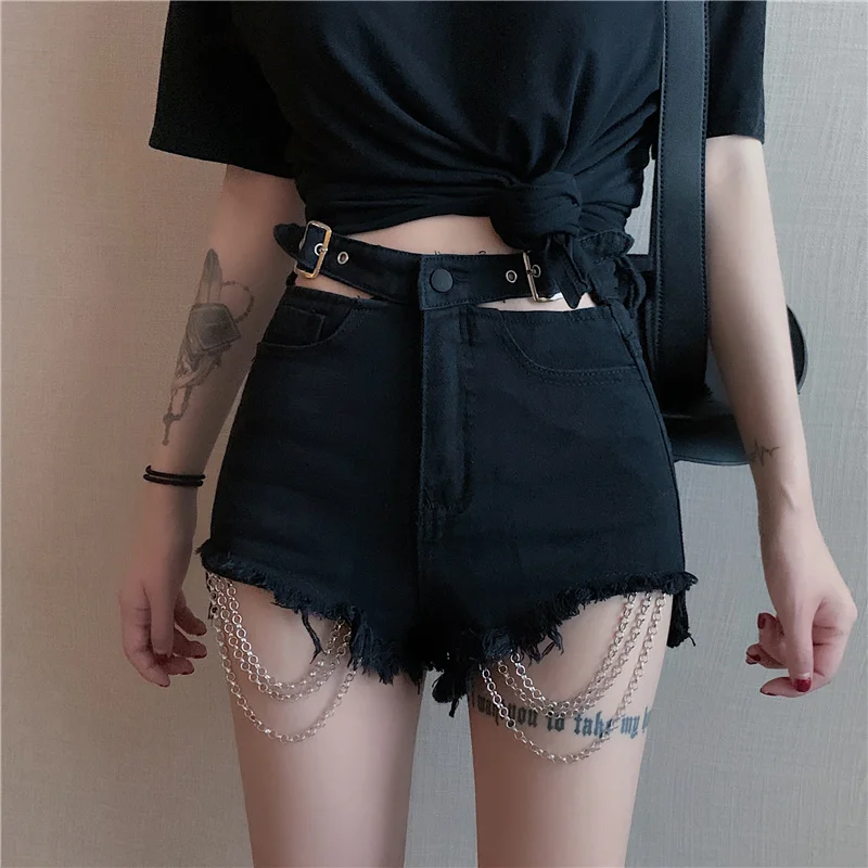 Vintage Gothic Black Hole Chain Denim Shorts Women Spring Summer 2023 New Harajuku Female Sexy Shorts Punk Hip Hop Jeans
Vintage Gothic Black Hole Chain Denim Shorts Women Spring Summer 2023 New Harajuku Female Sexy Shorts Punk Hip Hop Jeans