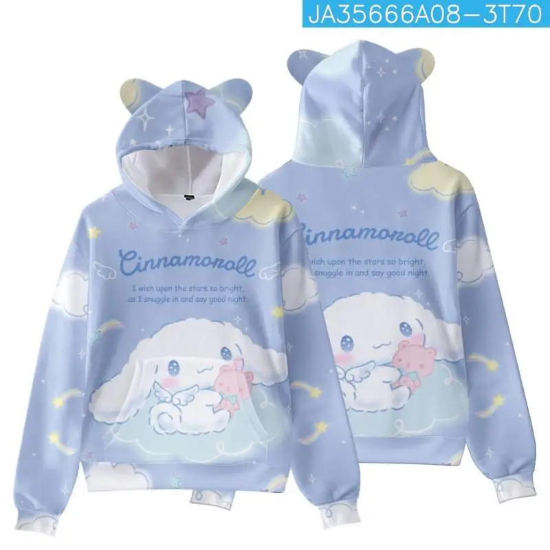 Sanrio Lady`s Hoodie Cinnamoroll Kawaii Cartoon Printing Cat Ears Characteristic Hooded Top
Sanrio Lady`s Hoodie Cinnamoroll Kawaii Cartoon Printing Cat Ears Characteristic Hooded Top