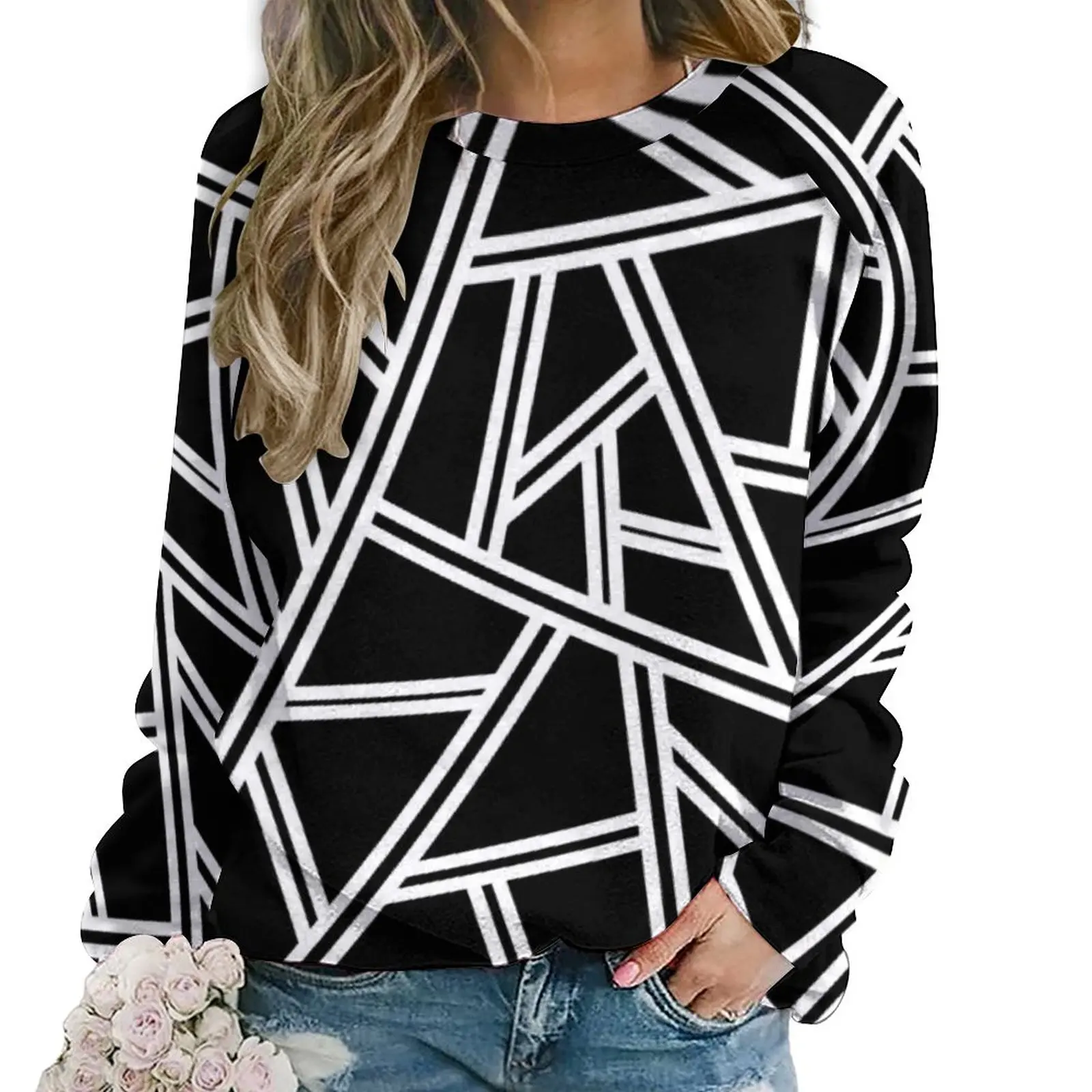 Худи женское зимнее с длинным рукавом и абстрактным геометрическим принтом
Худи женское зимнее с длинным рукавом и абстрактным геометрическим принтом