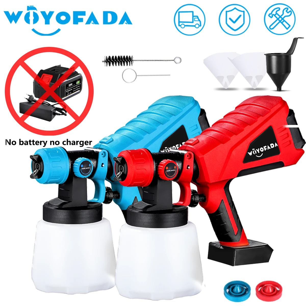 WOYOFADA Cordless Electric Spray Gun Handheld Cordless High Power Electric Paint Sprayer Home DIY Easy Spraying(No Battery)
WOYOFADA Cordless Electric Spray Gun Handheld Cordless High Power Electric Paint Sprayer Home DIY Easy Spraying(No Battery)