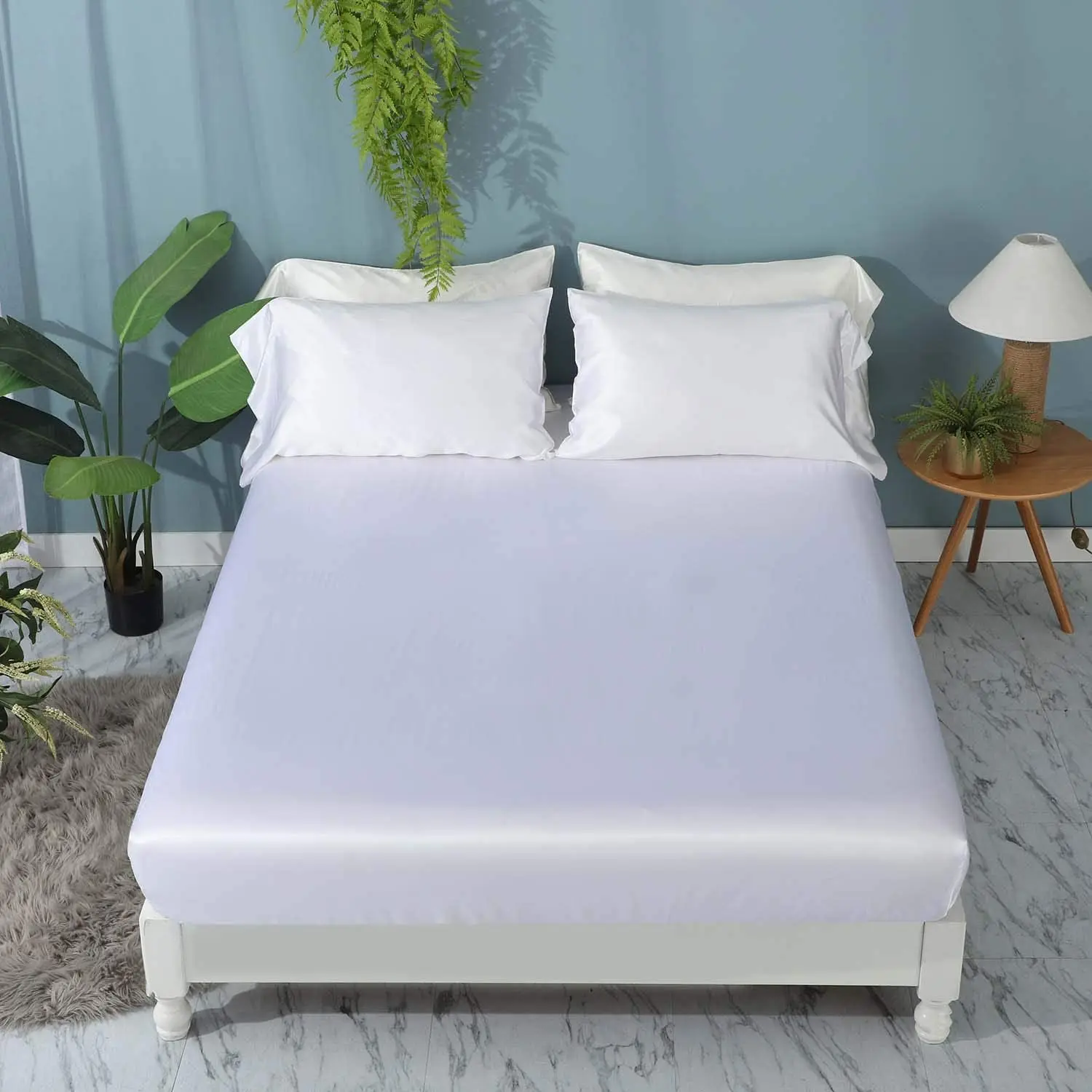 3pcs Silk Bedding Set 19 Momme 100 Mulberry Luxury Seamless Fitted Sheet 2 Terse Pillowcases
3pcs Silk Bedding Set 19 Momme 100 Mulberry Luxury Seamless Fitted Sheet 2 Terse Pillowcases