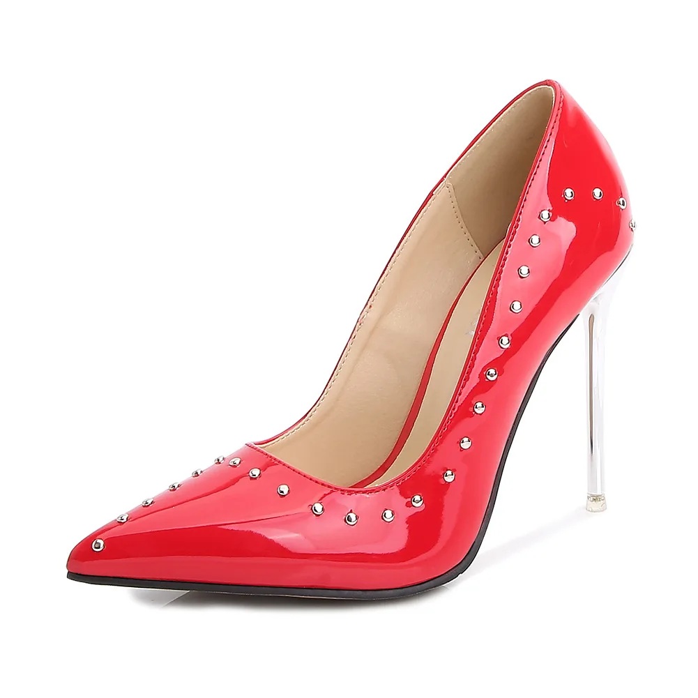 2022 Bright Skin Rivet Shallow Mouth Pointed Pumps 11cm High Heel Sandals Women Thin Heel Nightclub Single Shoes Zapatos Mujer
2022 Bright Skin Rivet Shallow Mouth Pointed Pumps 11cm High Heel Sandals Women Thin Heel Nightclub Single Shoes Zapatos Mujer