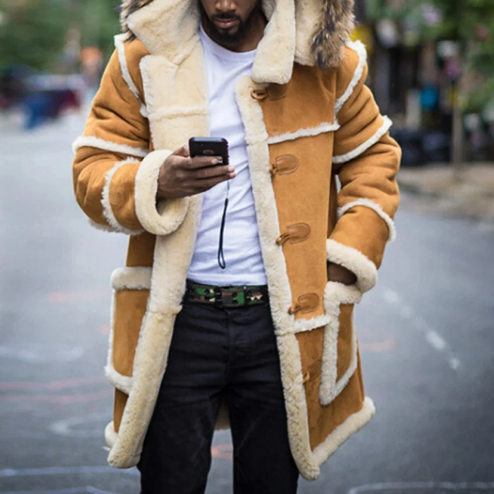Hooded Coat Mens Jackets Casual Fleece Lined Horn Buckle Tops Winter Accessories Comfortable Long Sleeve M~3XL
Hooded Coat Mens Jackets Casual Fleece Lined Horn Buckle Tops Winter Accessories Comfortable Long Sleeve M~3XL