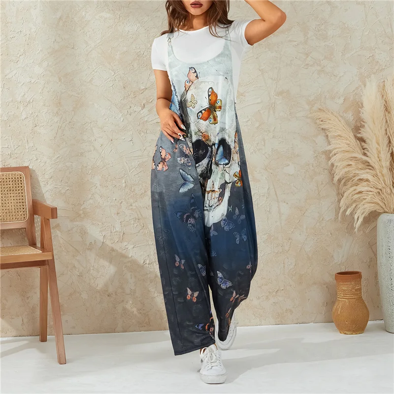Women Halloween Printing Suspender Trousers, U-neck Loose Fit Overalls, S/M/L/XL/XXL, 6 Colors
Women Halloween Printing Suspender Trousers, U-neck Loose Fit Overalls, S/M/L/XL/XXL, 6 Colors