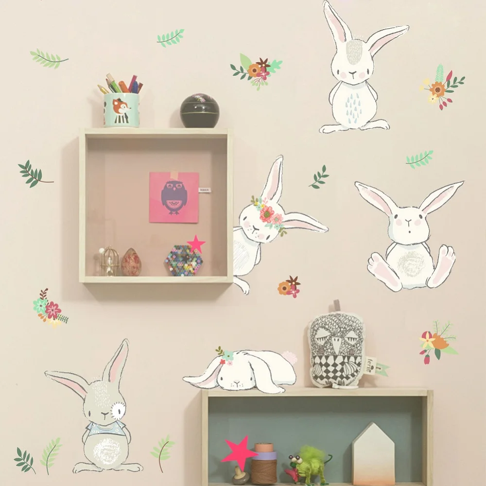 Cartoon Rabbit Flower Wall Sticker For Kids Rooms Wall Decal Bedroom Living Room Mural 3D Window Home Decor
Cartoon Rabbit Flower Wall Sticker For Kids Rooms Wall Decal Bedroom Living Room Mural 3D Window Home Decor
